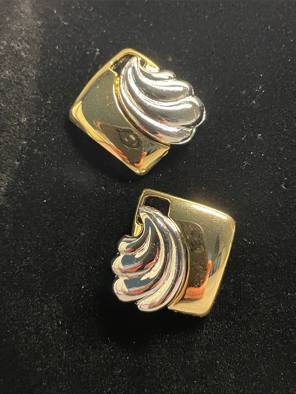 Gold and Silver Wave Stud Earrings - Women Jewelry